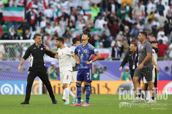 사진=게티이미지. 이란에 패하며 8강에 탈락한 일본은 FIFA 랭킹 20위 밖으로 밀려날 가능성이 있다.