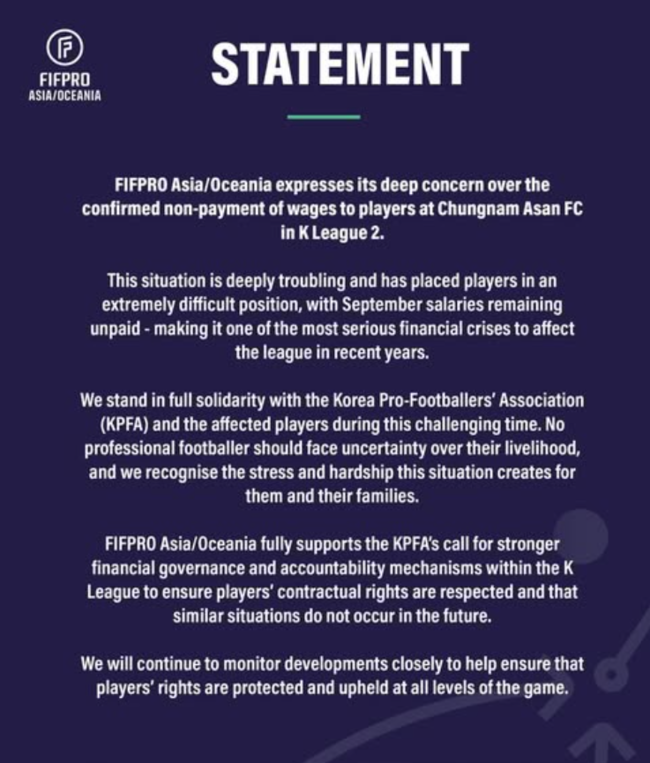 사진=FIFPRO 아시아·오세아니아