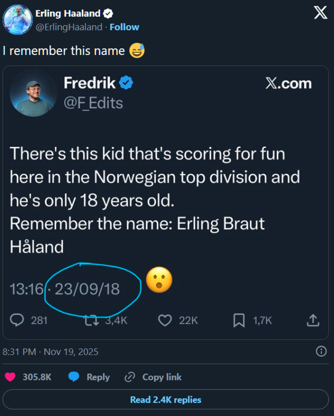 사진=홀란드 SNS